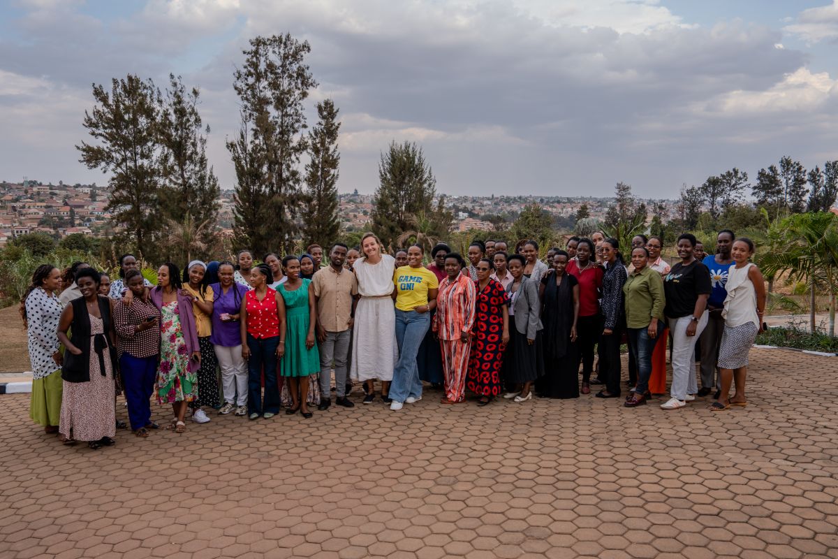 The enumerators, mobilizers, and backcheckers for the Twubakane endline survey at their training in Kigali. Photo: NOVAH.